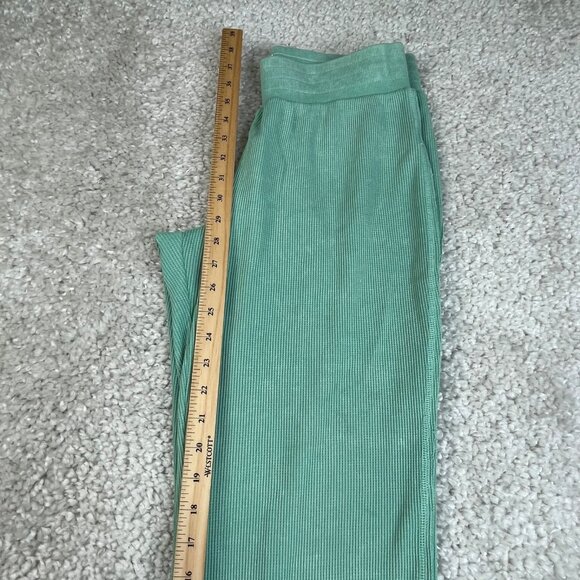 Sundry The Sunnyside Waffle Knit Wide Leg Pants Green - Picture 6 of 6